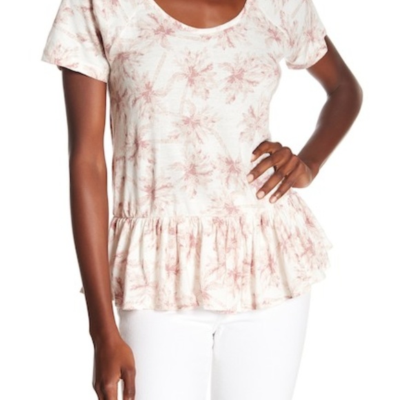 Lucky Brand NWT Criss-Cross Back Peplum Tee, M - Picture 3 of 6